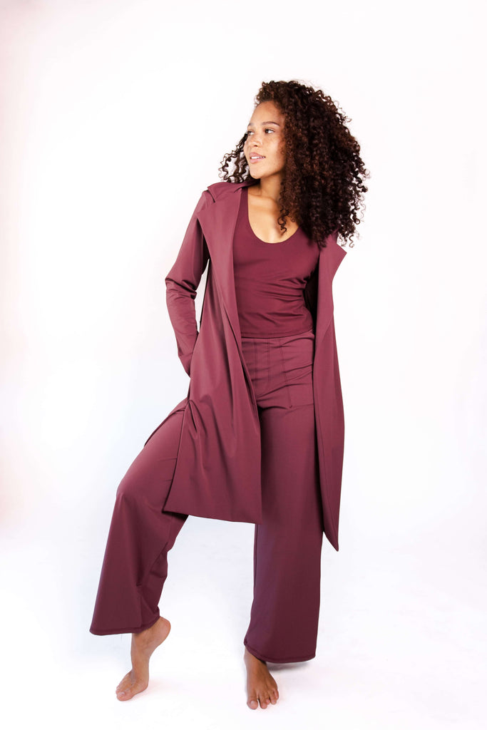 Ultimate Trouser in Maroon front side