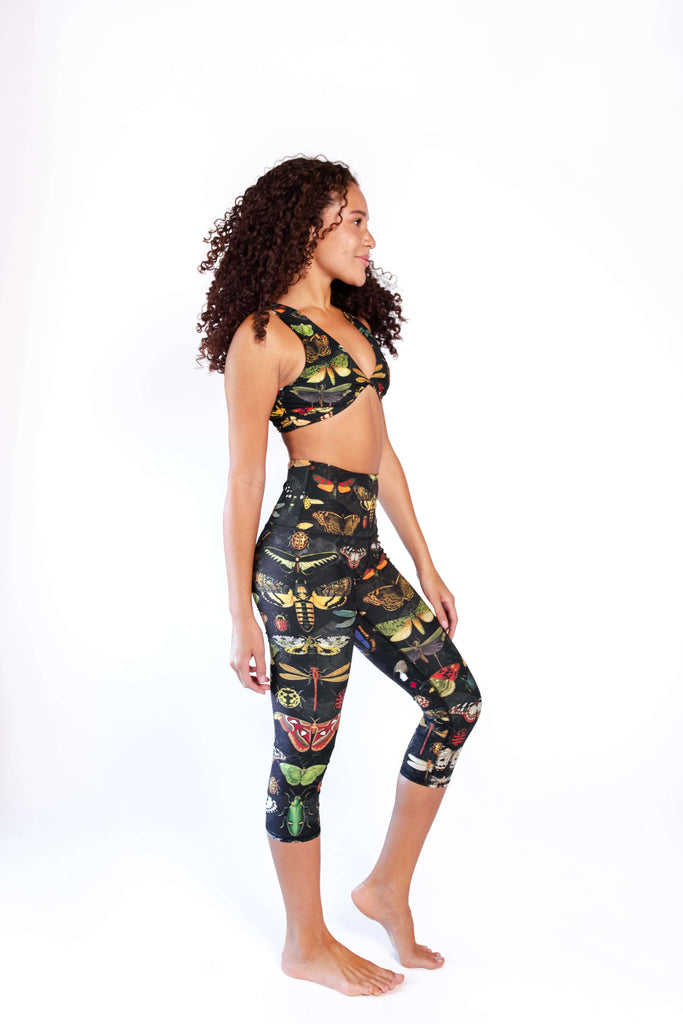 Buggin Out Printed Yoga Crops right side