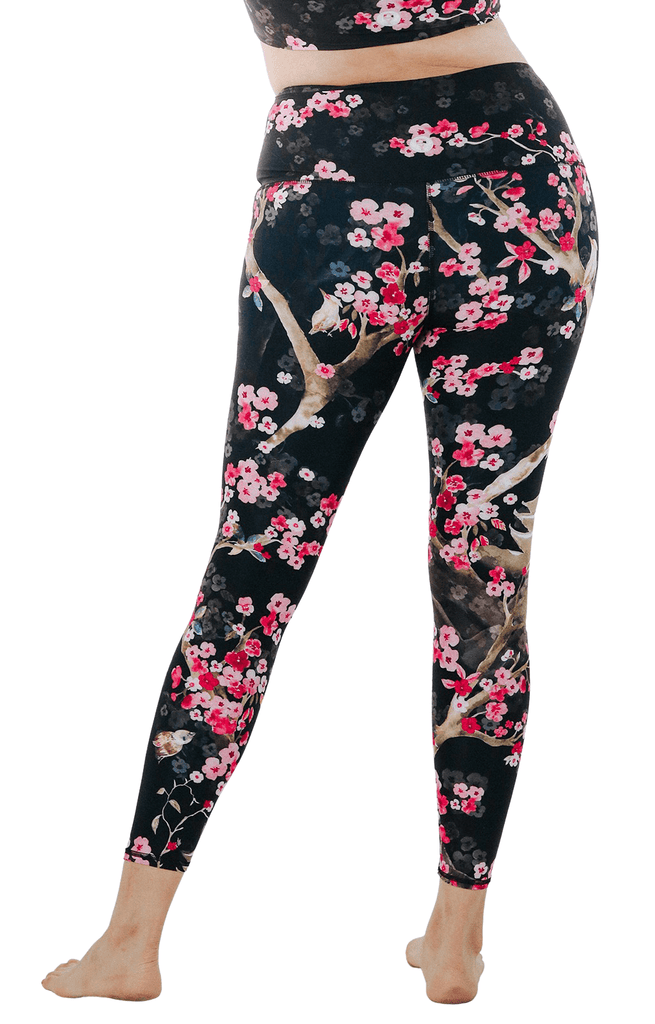 Cherry Bloomin Printed Yoga Leggings Plus Size