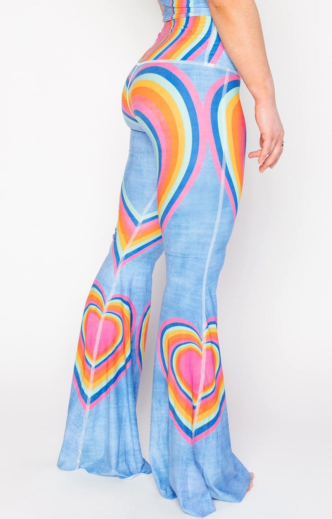 Rainbow Love Printed Bell Bottoms right