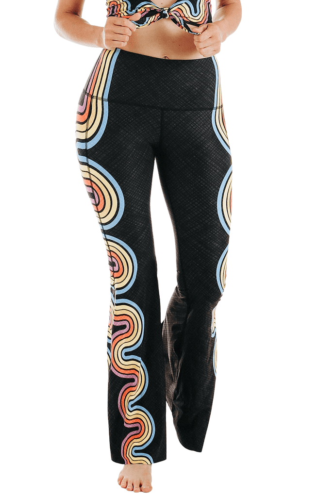 Double Rainbow Printed Bell Bottoms Front