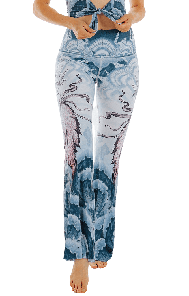 Sea Goddess Printed Bell Bottoms Front