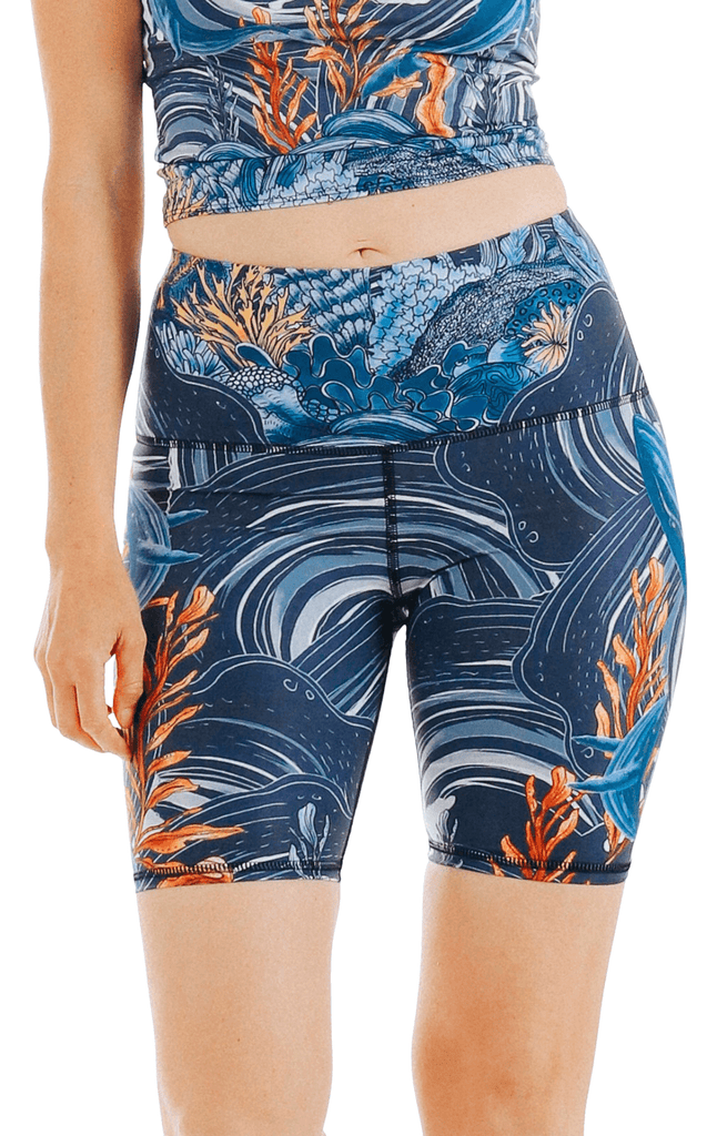 Biker Shorts in Whale Hello Front