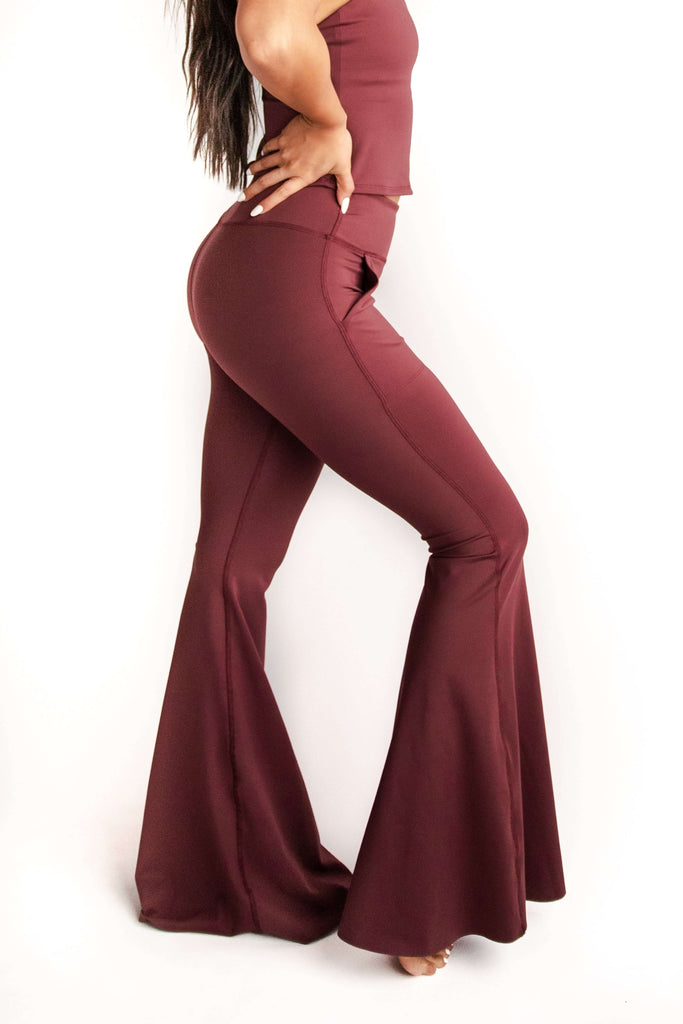 Bell Bottoms 2.0 in Maroon close up side
