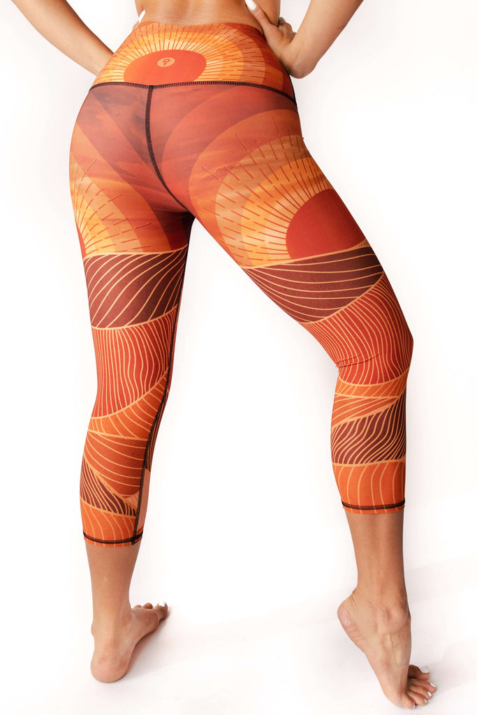 Light of Day Printed Yoga Crops back