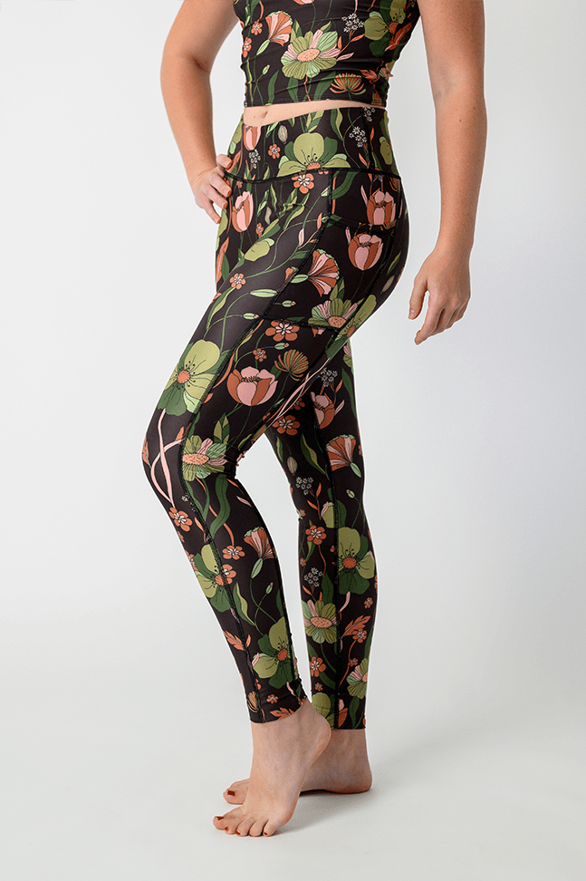 Botanical Garden Printed Yoga Leggings  side