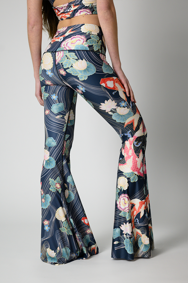 Clever Koi Printed Bell Bottoms back
