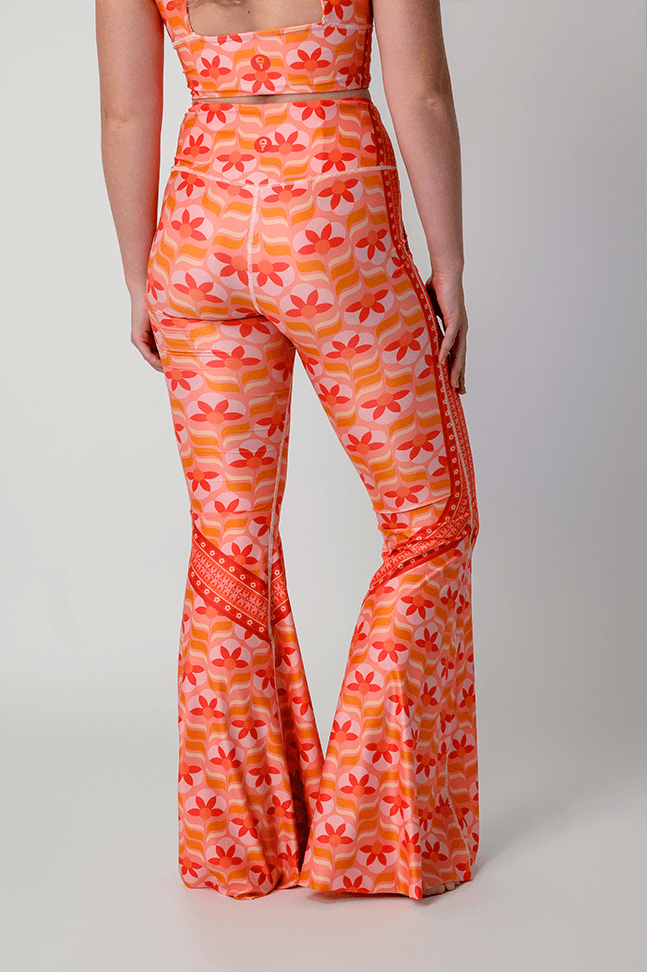 Peach Out Printed Bell Bottoms 2.0 back