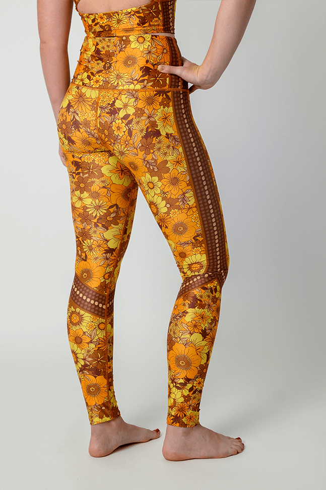 Flower Power Printed Yoga Leggings back