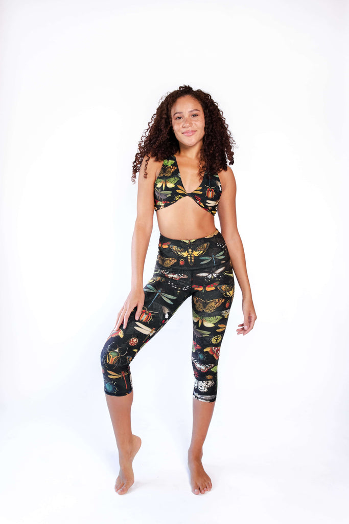 Buggin Out Printed Yoga Crops front