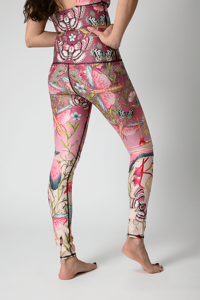 Pretty in Pink Printed Yoga Leggings Back