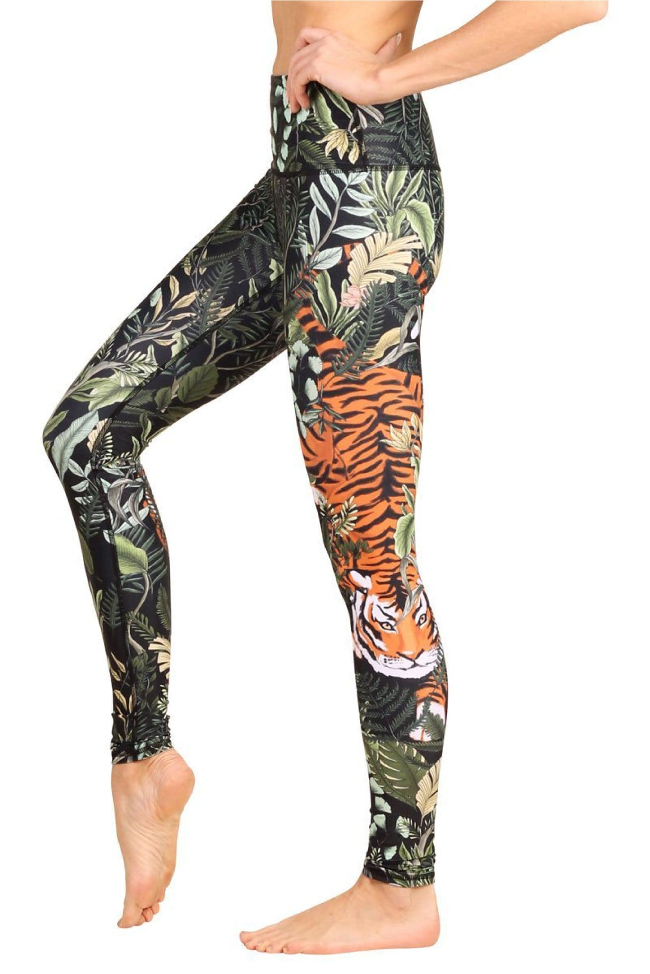 Floral Pattern Leggings Women Leggings Jungle Print Look Yoga and Athletic  Wear Jungle Look 