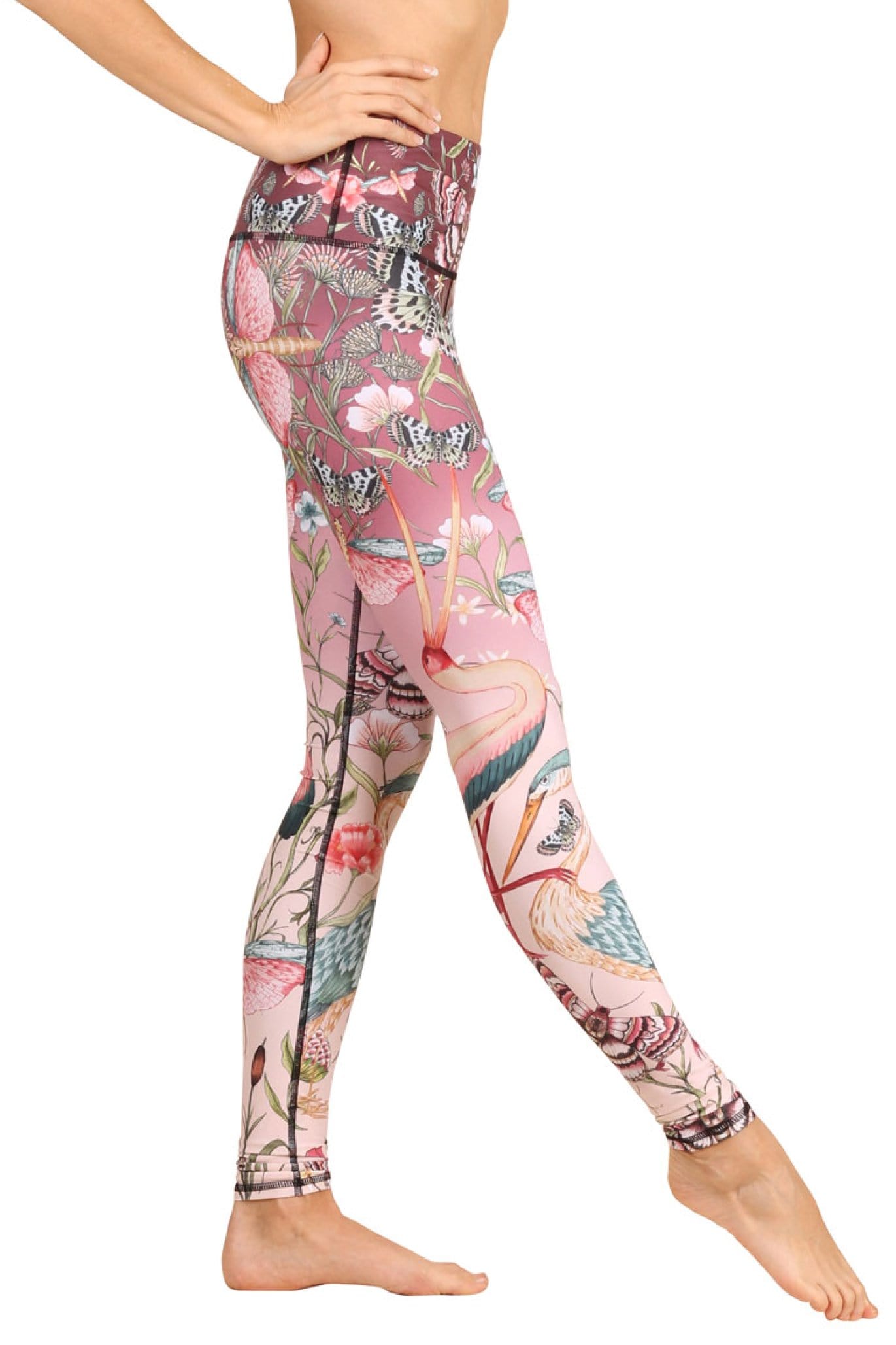 Pink Tie Dye Women Leggings Side Pockets, Printed Yoga Pants Graphic W –  Starcove Fashion