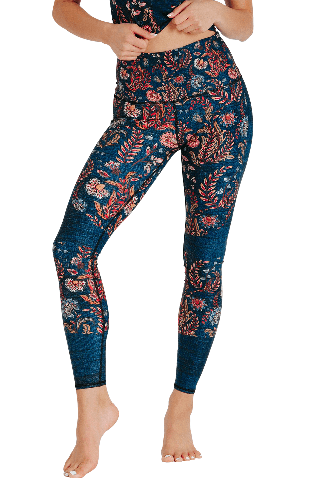 Floral Paradise High Waist Legging In Airy Blue • Impressions