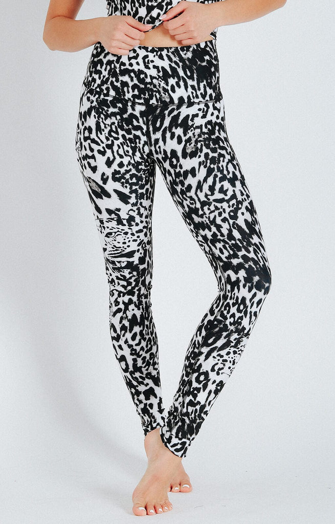 Ghost Leopard Printed Yoga Leggings Front