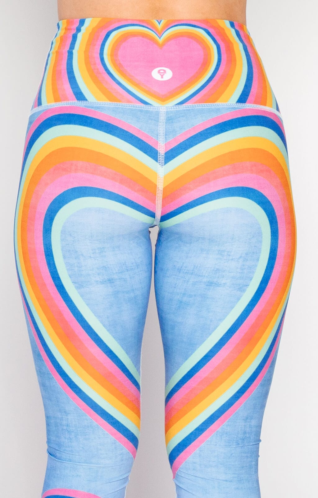 Printed High Rise Leggings in Multicoloured - The Upside