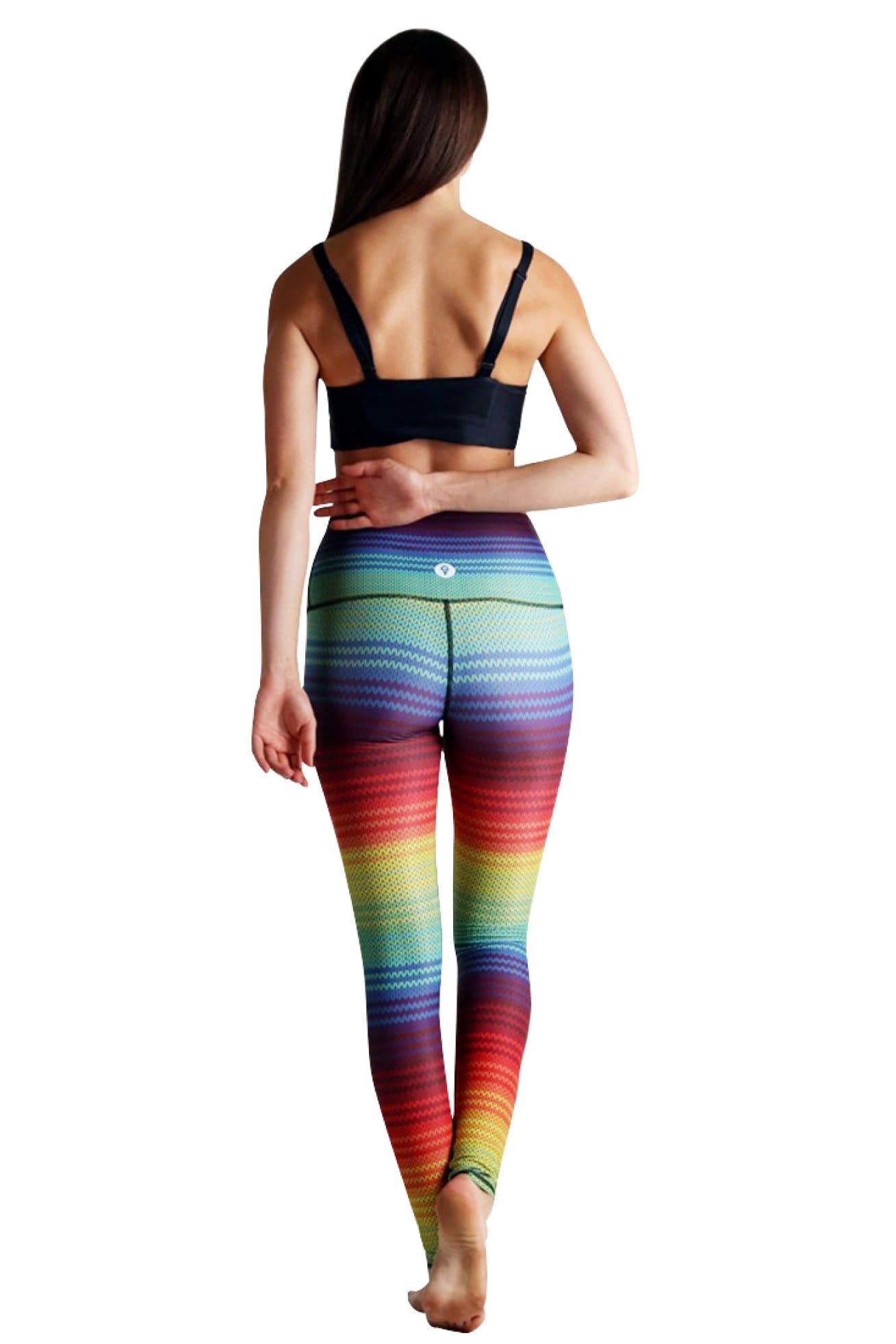 Rainbow Stripe Eco-Friendly Women's Printed Yoga Leggings