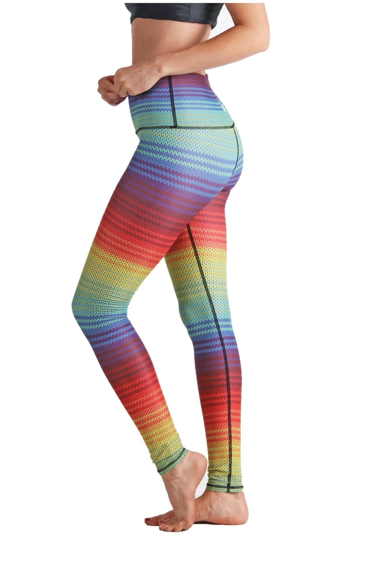 Rainbow Stripe Printed Yoga Leggings