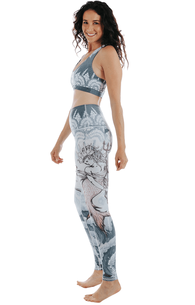 Sea Goddess Printed Yoga Leggings Full
