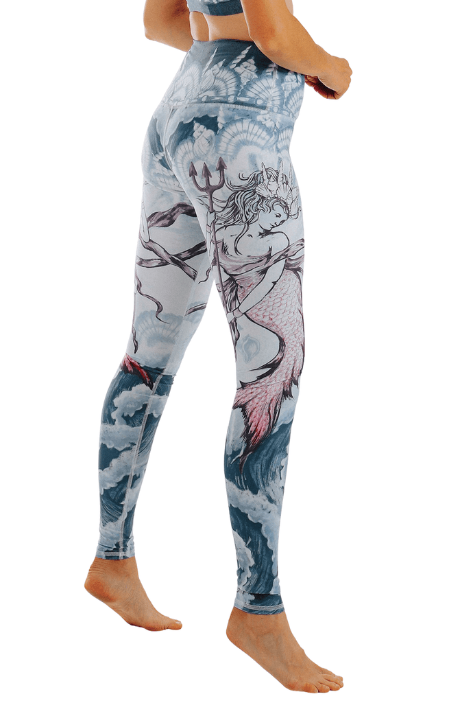 Sea Goddess Printed Yoga Leggings Side
