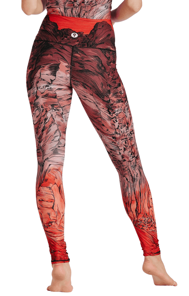 Red Rocks Printed Yoga Leggings Back View