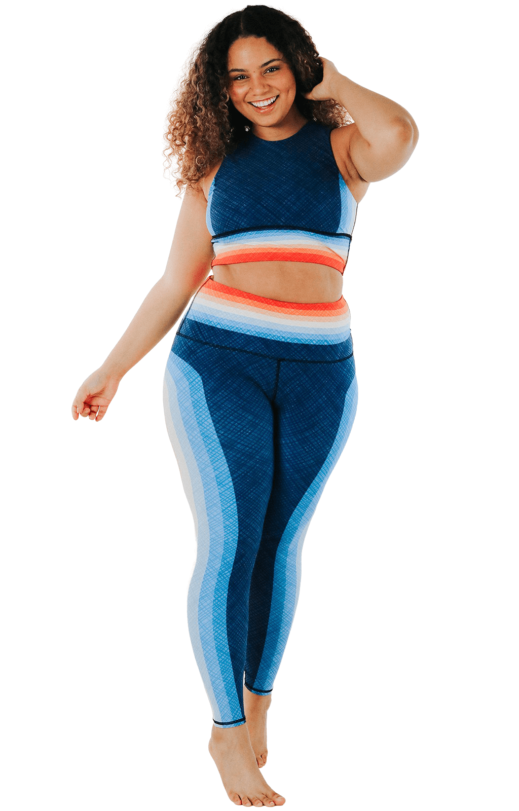 EQWLJWE Yoga Pants for Women Fashion Women Short Multicolor Stripe