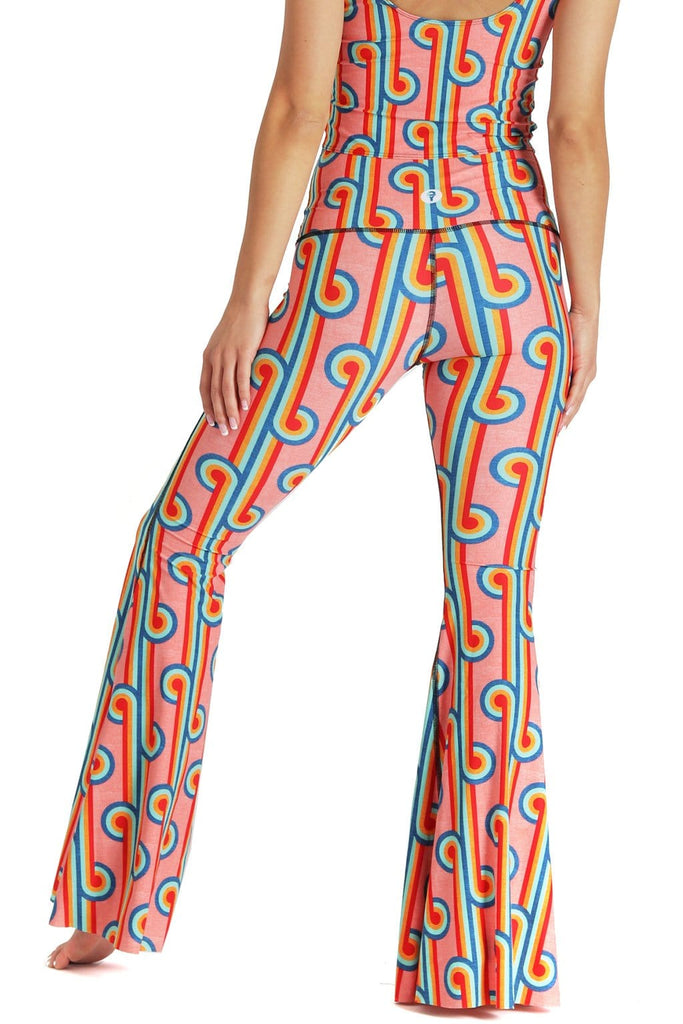 Rainbow Chaser Printed Bell Bottoms Back View