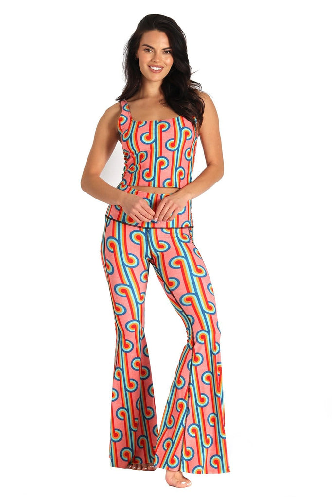 Rainbow Chaser Printed Bell Bottoms Full View