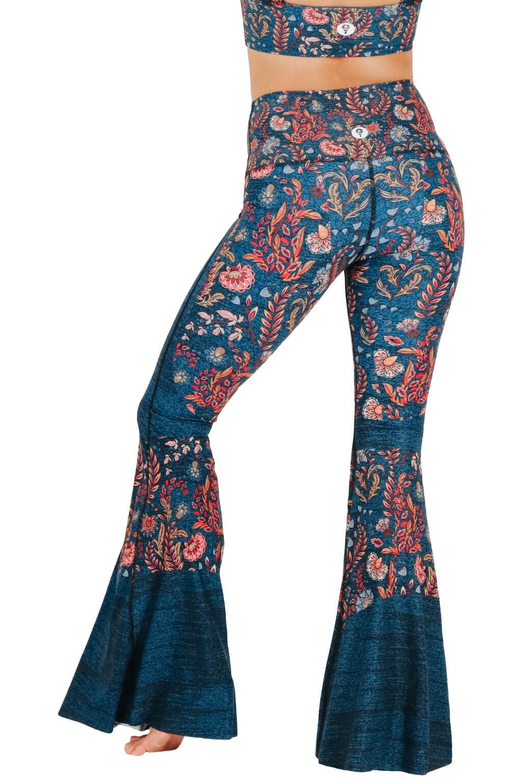 Festival Denim Eco-Friendly Women's Bell Bottoms Flare Leggings