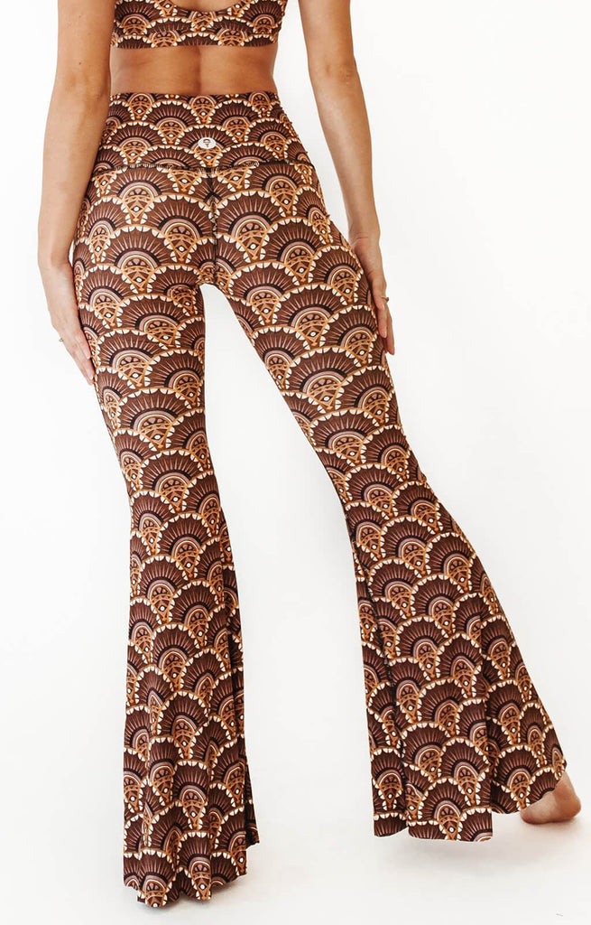 Art Deco Printed Bell Bottoms Back