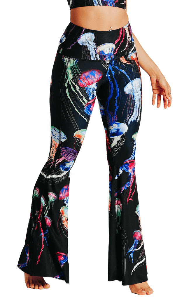 Electric Flow Printed Bell Bottoms Side