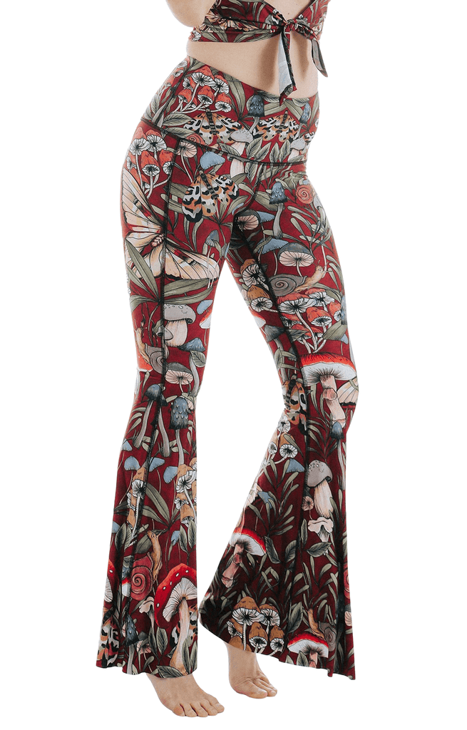 Fun Gal Printed Bell Bottoms Left Side View