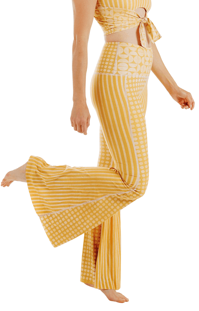 Golden Girl Printed Bell Bottoms Right Side View