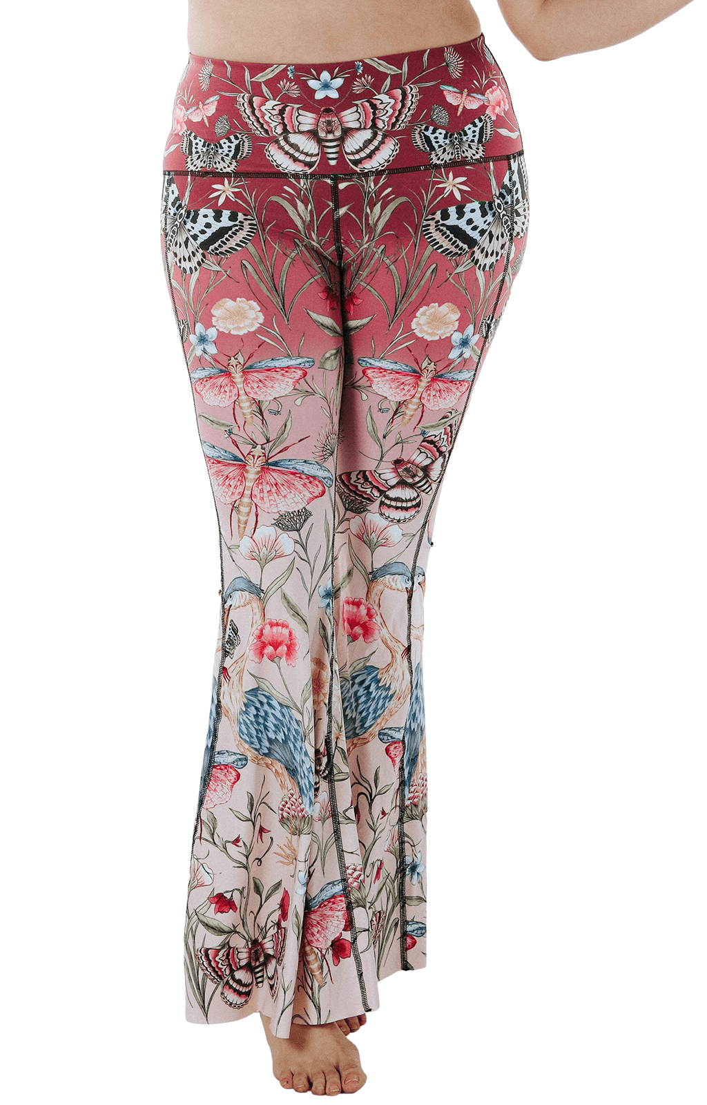 Women Summer Vest Butterfly Pattern Yoga Pants Colorful Pattern Body  Sculpting Buttocks Running Set XS-8XL