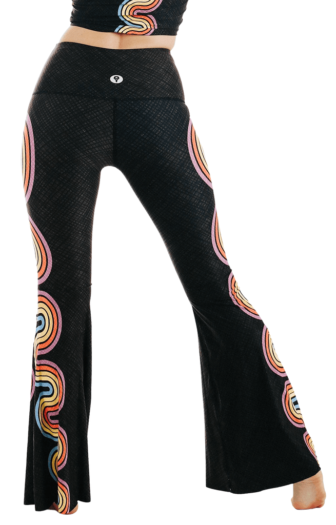 Double Rainbow Printed Bell Bottoms Back