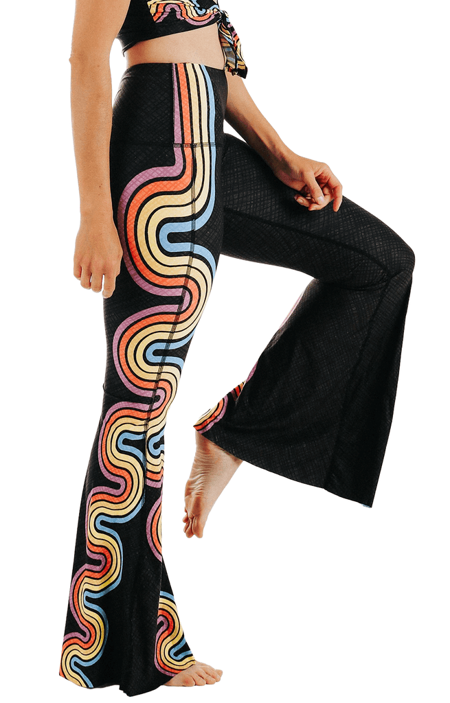 Double Rainbow Printed Bell Bottoms Side