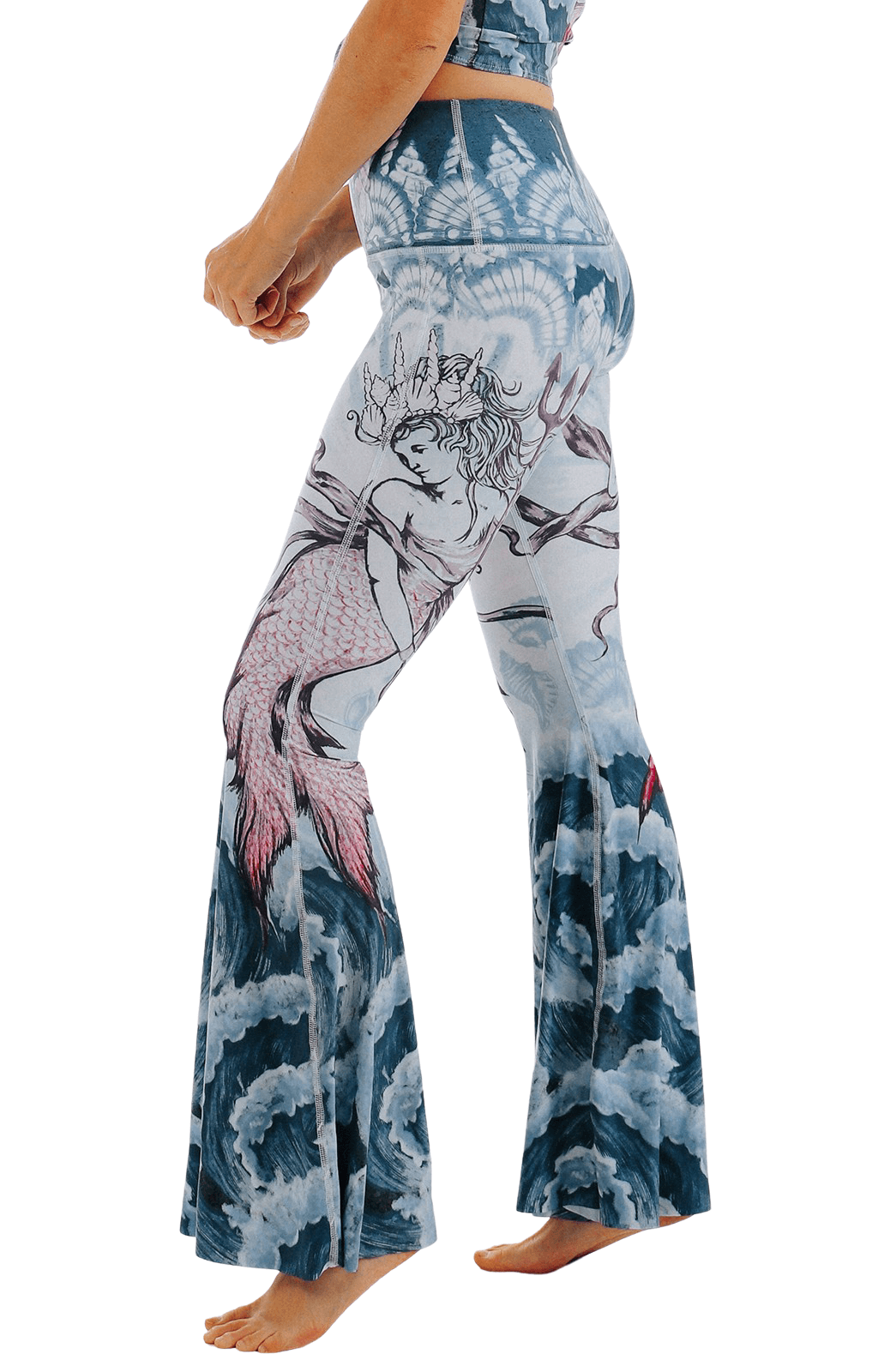 Buy D'Chica High Waist Printed Flared Leggings with Pockets for Womens,  Stretchable Ankle Length Palazzo Trouser Pants, Bell Bottom Trousers for  Women, Activewear Leggings for Yoga, Zumba & Cardio at Amazon.in