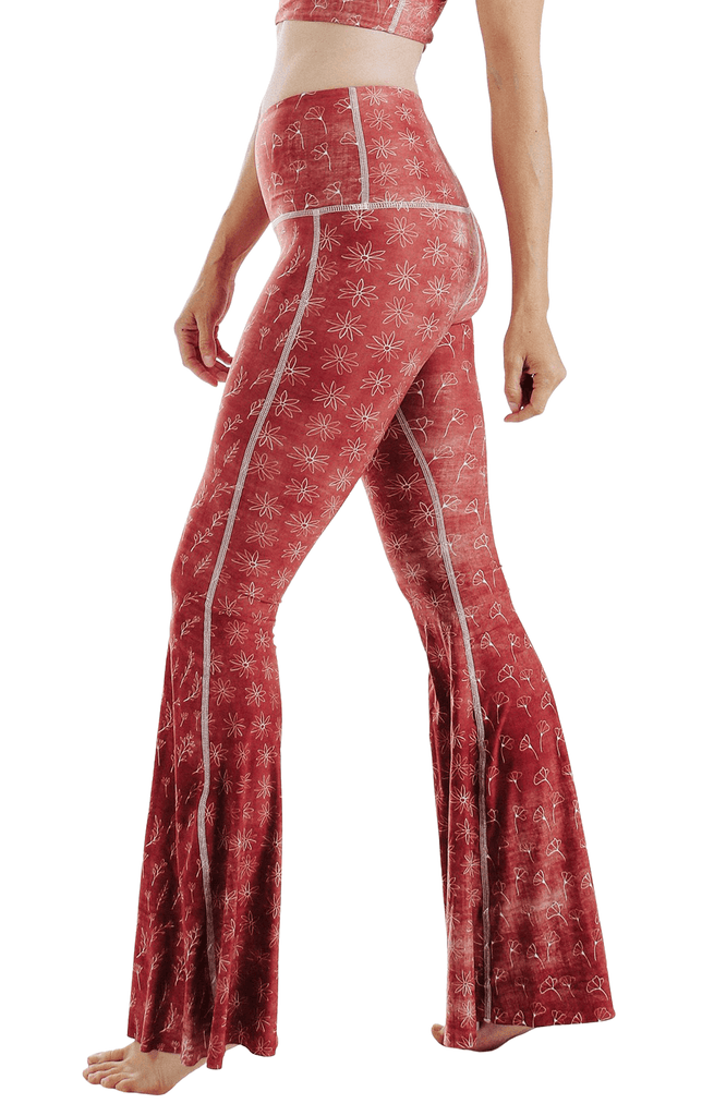 Terracotta Time Printed Bell Bottoms Left Side View