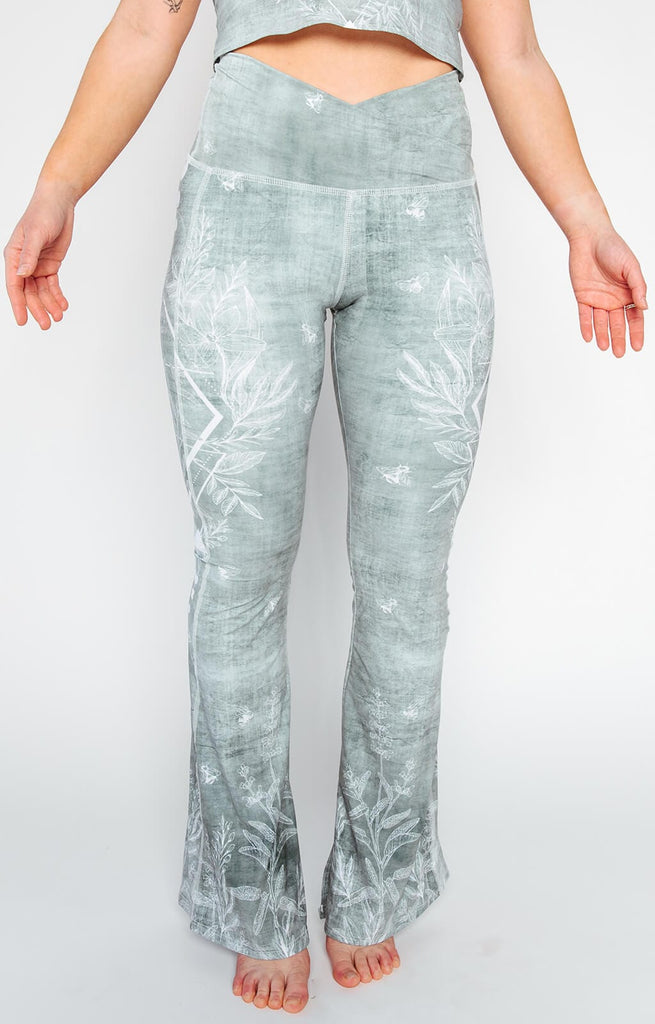 Split Flare Pant In Pure Sage Front