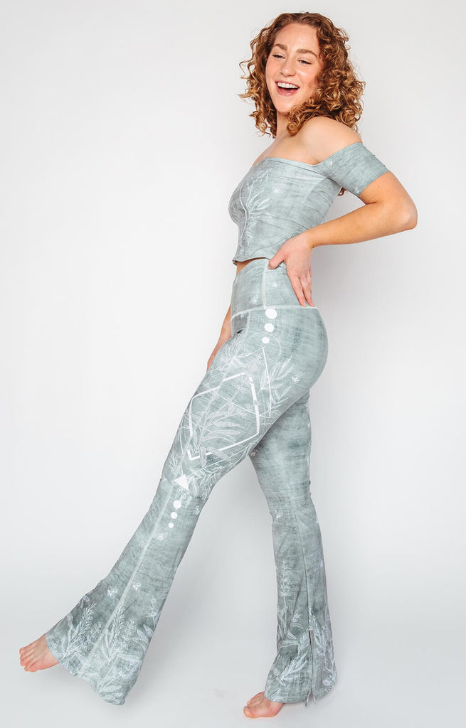 Split Flare Pant In Pure Sage Full