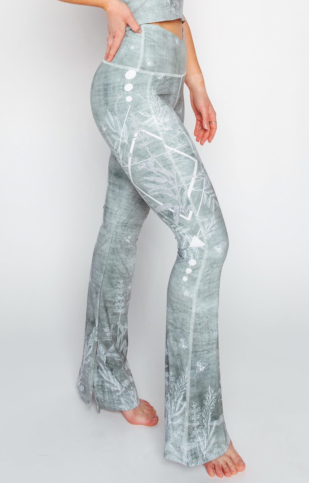 Split Flare Pant In Pure Sage