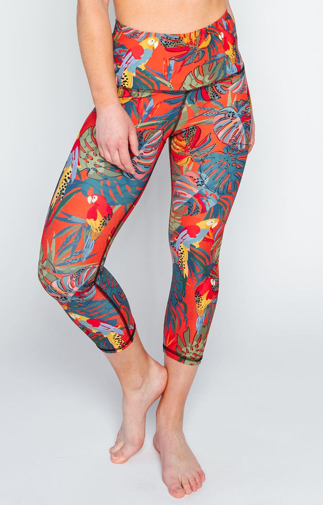 Tropical Paradise Printed Yoga Crops front