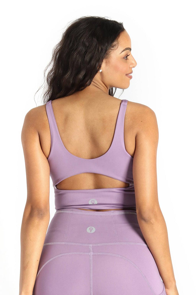 Limitless Sports Bra in Amethyst Full Back View