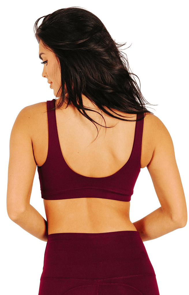 Everyday Sports Bra in Maroon - Medium Support, A - E Cups back