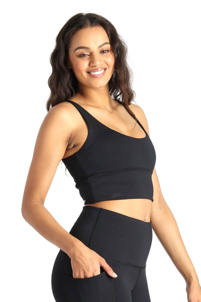 Limitless Sports Bra in Jet Black Front View