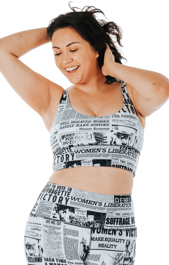 Limitless Sports Bra in Feminist News - Medium Support, A - E Cups Plus Size