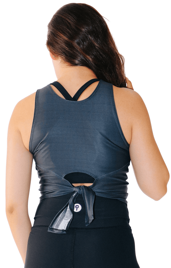 Reversible Knot Top in Sedate Charcoal back view