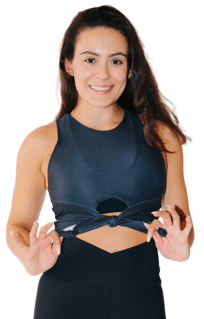 Reversible Knot Top in Sedate Charcoal front view